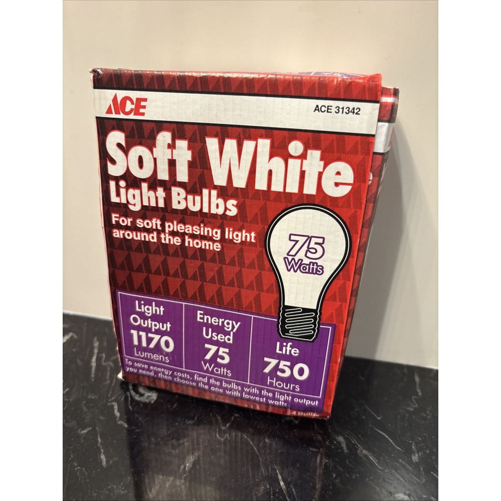 75 Watt Soft White Light Bulbs Ace Hardware Soft Pleasant Light 1pack- 4 Bulbs